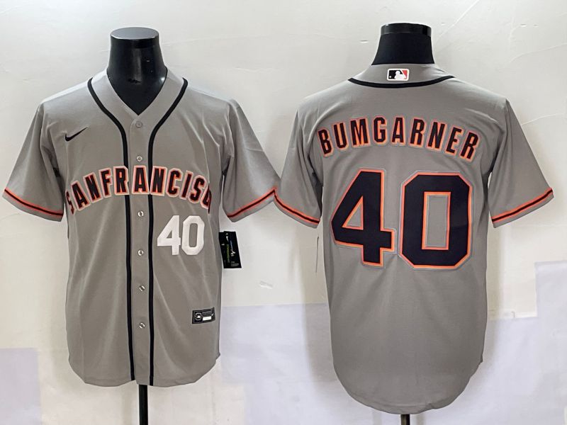 Men 2025 San Francisco Giants #40 Bumgarner Grey Game Nike MLB Jersey style 7->san francisco giants->MLB Jersey